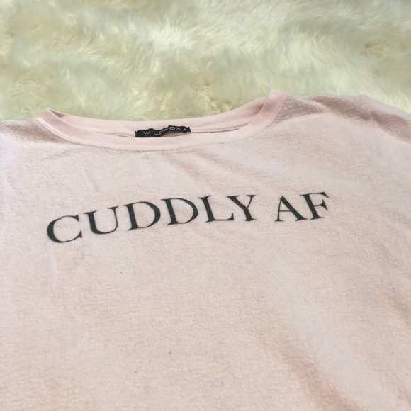 WILDFOX “Cuddly Af” Pink Sweatshirt Size Small - Picture 3 of 5